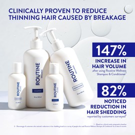 Routine Wellness Anti-Thinning Shampoo and Conditioner Set for Thinning Hair - Biotin DHT Blocker Women & Men - Color Safe Shampoo for Hair Loss & Healthier Hair - Orchid & Apricot (Pack of 2)