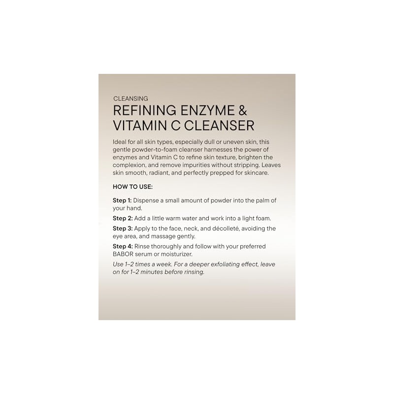 Babor Cleansing Enzyme Cleanser, Enzyme-Based Cleansing and Exfoliating Powder, with