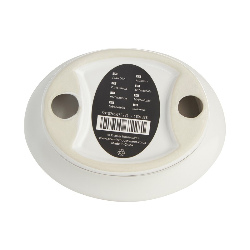 Premier Housewares Le Bain Soap Dish - White Ceramic