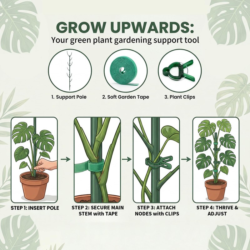 Yeomant 6 Pack Stackable Monstera Plant Support Stakes, Plant Stakes