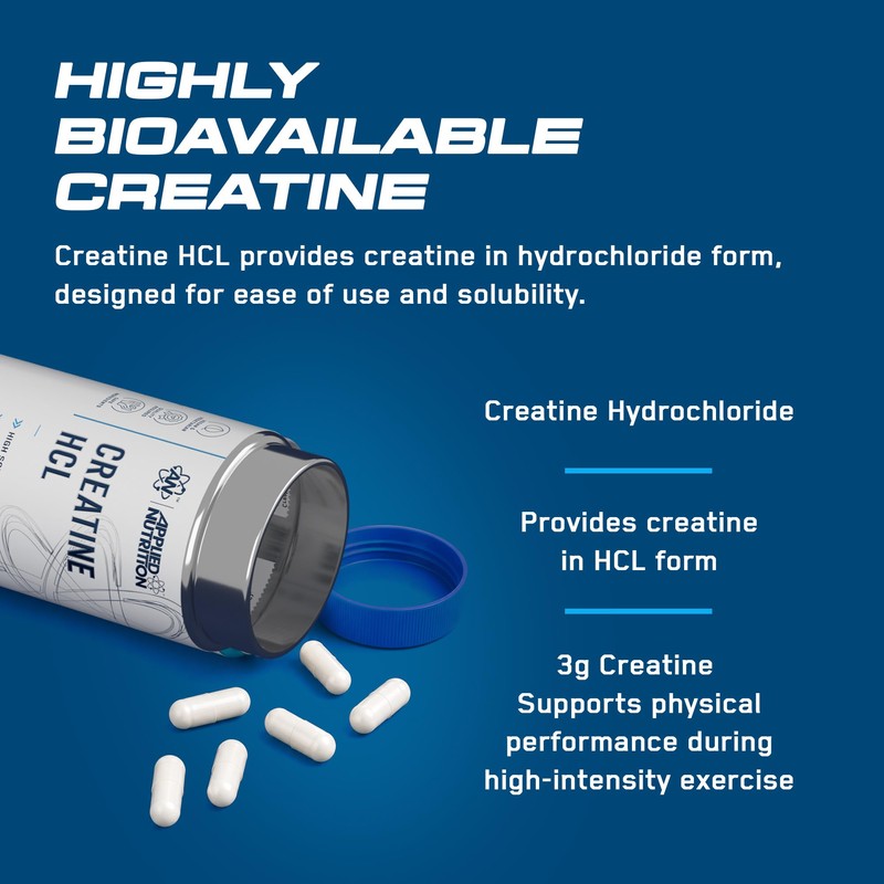 Applied Nutrition Creatine HCL Capsules, 3g Creatine Per Serving, Creatine