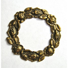 Patre's Niceatees dollhouse doll house miniature ANTIQUE FINISH BRASS CEILING MEDALLION ROSES