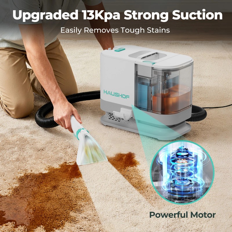 HAUSHOF Portable Carpet Spot and Upholstery Cleaner Machine Deep Stain