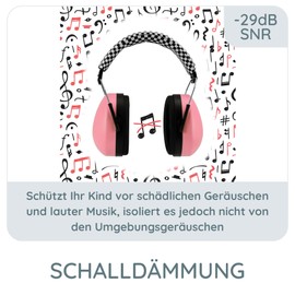 Alecto Alecto BV-71RE Children's Hearing Protection Ear Protectors for 18 Months to 12 Years Pink