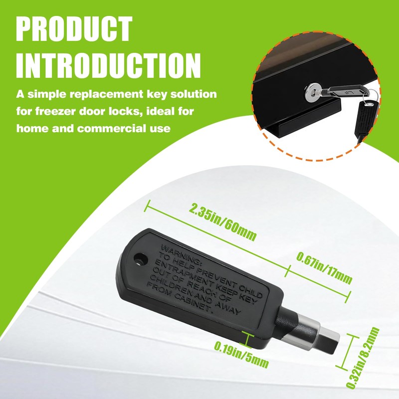 3-Pack 5304485424 Freezer Door Lock Key Compatible with Frigidaire FFBC4622QS