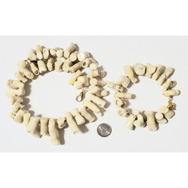 Natural White Branch Coral Beads 3 Strand Versatile Bracelet Necklace One of a Kind