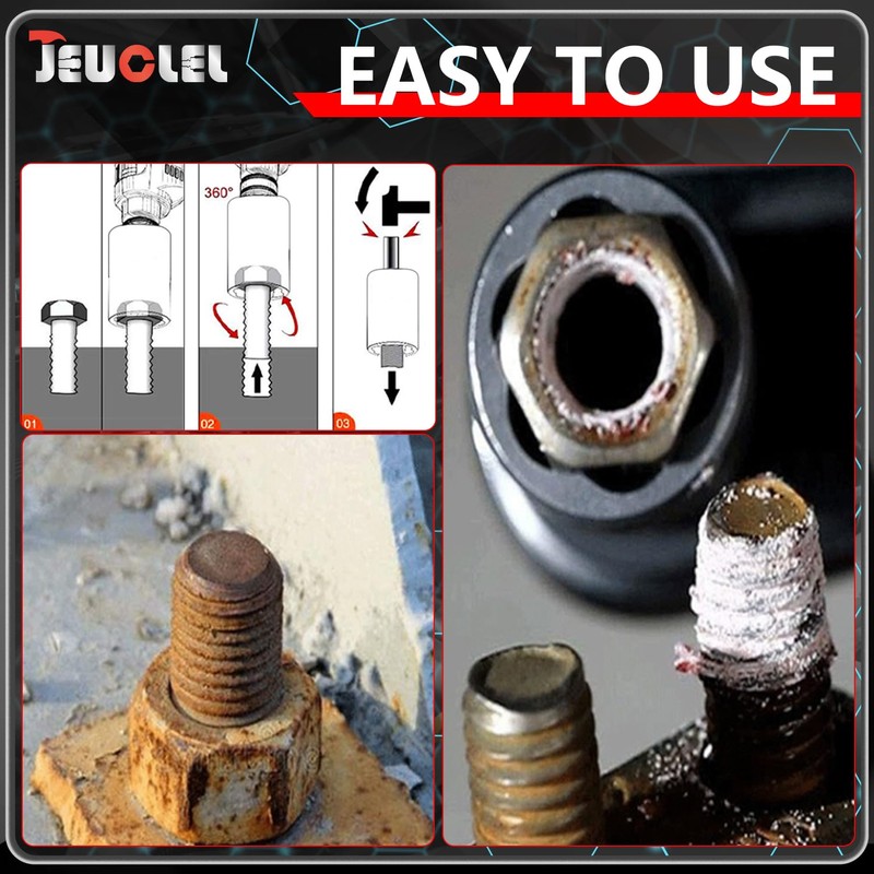 JEUCLEL 5PCS Twist Socket Set, 12.5 mm 1/2 inch Drive