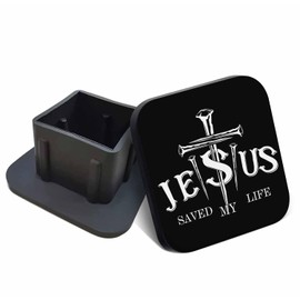 Swono Tow Hitch Cover He Saved My Life 2 inch Rubber Practical Tow Receiver Tube Plug Cap for Trucks