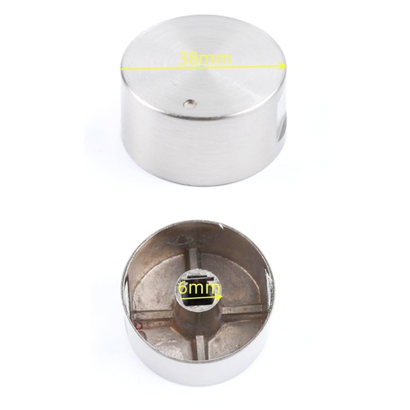 FUNNTY metal gas stove knobs, 4 Pack 6mm Zinc Alloy