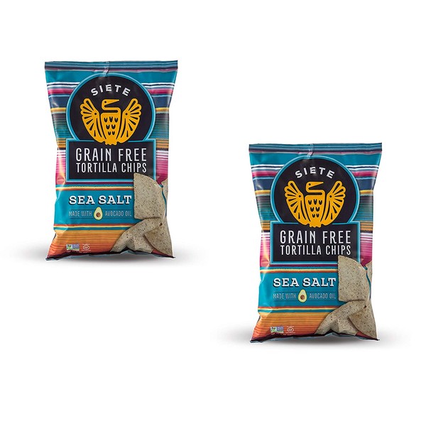 Siete Sea Salt Grain Free Tortilla Chips, 5 oz bags (2 PACK)