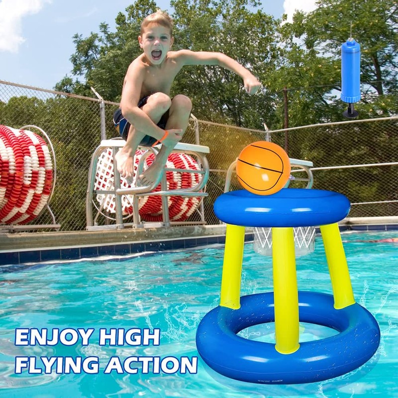 Lcnjscgo Pool Basketball Hoop Toys Games with Ball Set Floating