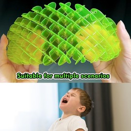 XdealCozyxc 2PCS Green Fidget Worm Toy, Skin Picking and Gumdrop Fidget Toy, Stress Relief for Adults and Kids (9.4inch, 11.8inch)