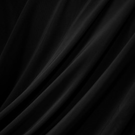 Horbaunal 4-Way Stretch Mesh Fabric by The Yard, Black 1 Yard Nylon Power Mesh Sheer Fabric for Dancewear Activewear Sportwear Sewing, 88% Nylon & 12% Spandex, 60" Wide