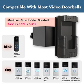 VEGATON Anti-Theft Video Doorbell Mount for Ring/Blink Video Doorbell, Compatible with Ring Doorbell 1/2/3/3Plus/4/2020/2023/Blink 2021, Adjustable No-Drill Mounting Bracket Accessories for Houses