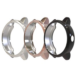 Compatible with Garmin vivoactive3 Protective Case, TPU Plated Protective Cover, Shockproof Case, Dustproof, Multicolor, Activity Meter, Protective Cover for Vivoactive3 (Black + Silver + Rose Gold)