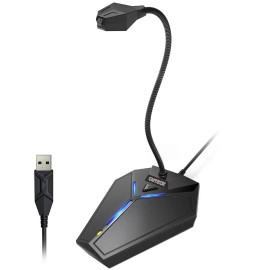 CMTECK G006 USB Desktop Condenser Omnidirectional Microphone for PC Games LED Indicator Plastic Wired Computer Microphonescolor: Black