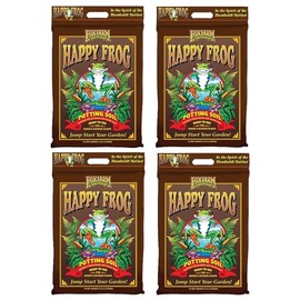 FoxFarm Happy Frog Potting Soil, 12qt – for Indoor/Outdoor Container Plants, Improves Root Efficiency, pH Adjusted for Optimal Nutrient Uptake – Contains Microbes and Humic Acids (Pack of 4)