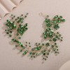 Teyglen Green Crystal Bride Flower Wedding Hair Vine Handmade Rhinestone