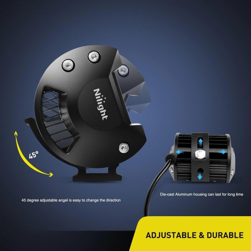 NILIGHT LED PODS - 4in TRIPLE ROW LED LIGHT BAR