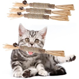 LUPAPA Cat Chewing Toy, Brushing Teeth, Cat Teeth Stick, Natural Safe, Stress Relief, Obesity Relief Cat Toy (Pack of 3)