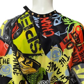 Barbohoo Barber Cape for Men Professional Hair Cutting Salon Cape with Snaps Waterproof Hairdressing Styling Cape Gown Apron- 63”× 56”(Super Cars)