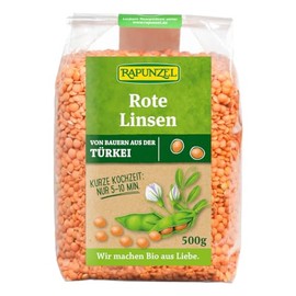 Rapunzel Organic Lentils, Red, Pack of 1 (1 x 500 g)