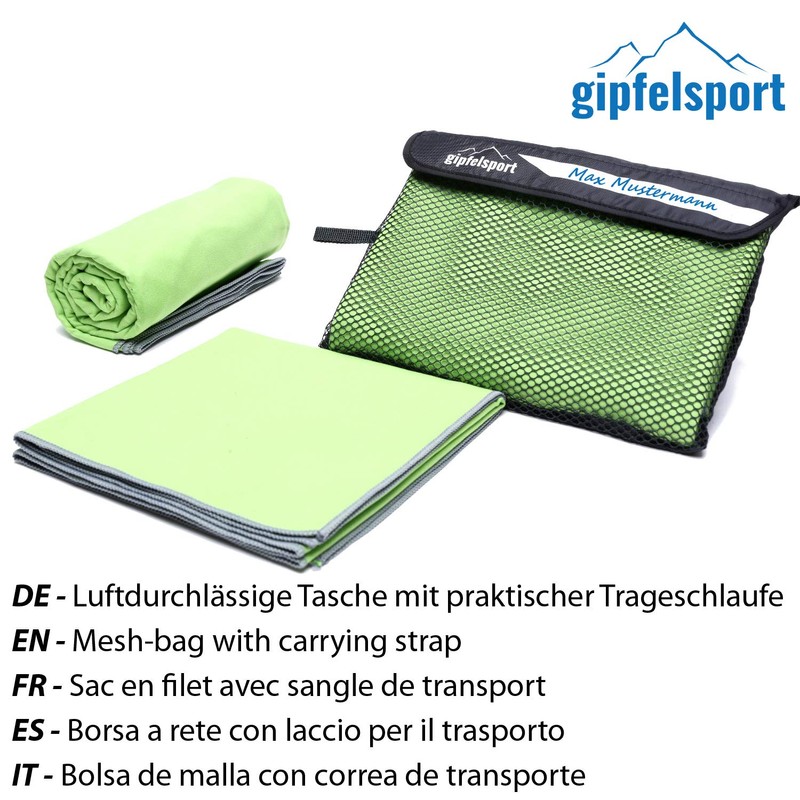 gipfelsport Microfibre Towel 1x S(80x40cm) Green