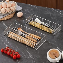 susunnus Dish Drainer, Cutlery Storage, Dishwasher Case, Dishwasher-friendly, Stainless Steel Disinfector, Dishwasher Safe, Chopstick Holder, Spoon, Fork Case, Dish Storage (Small and Large, 2-Piece