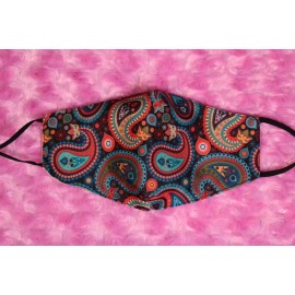 Unbranded Colorful Paisley Face Mask with Filter Pocket Reusable Cotton Boho Hippie Style
