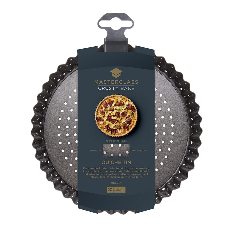 MasterClass Crusty Bake 18 cm Perforated Quiche Tin with PFOA