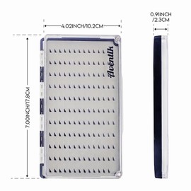 Aventik Fly Fishing Box Clear PC Lid Magnetic Closure for trout flies and large streamers. (2PC-Easy Grip Foam)