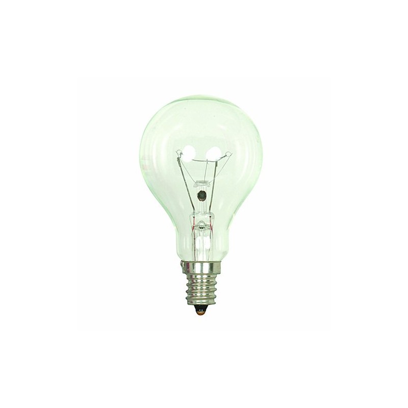 Satco S4164 130V Intermediate Base 40-Watt A15 Light Bulb, Clear