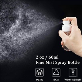 2 Pack Fine Mist Spray Bottles TSA Approved 2oz Travel Size Refillable Cosmetic Leak Proof Spray Bottle for Hair Perfumes Skincare Water Face Sprayer