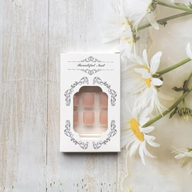 Nude Press On Toe Nails Short Square False Toenails with Solid Color Designs Full Cover Acrylic Toe Nails Pure Nude Color Stick on Toenails Glossy Summer Glue on Toenails for Women Manicure