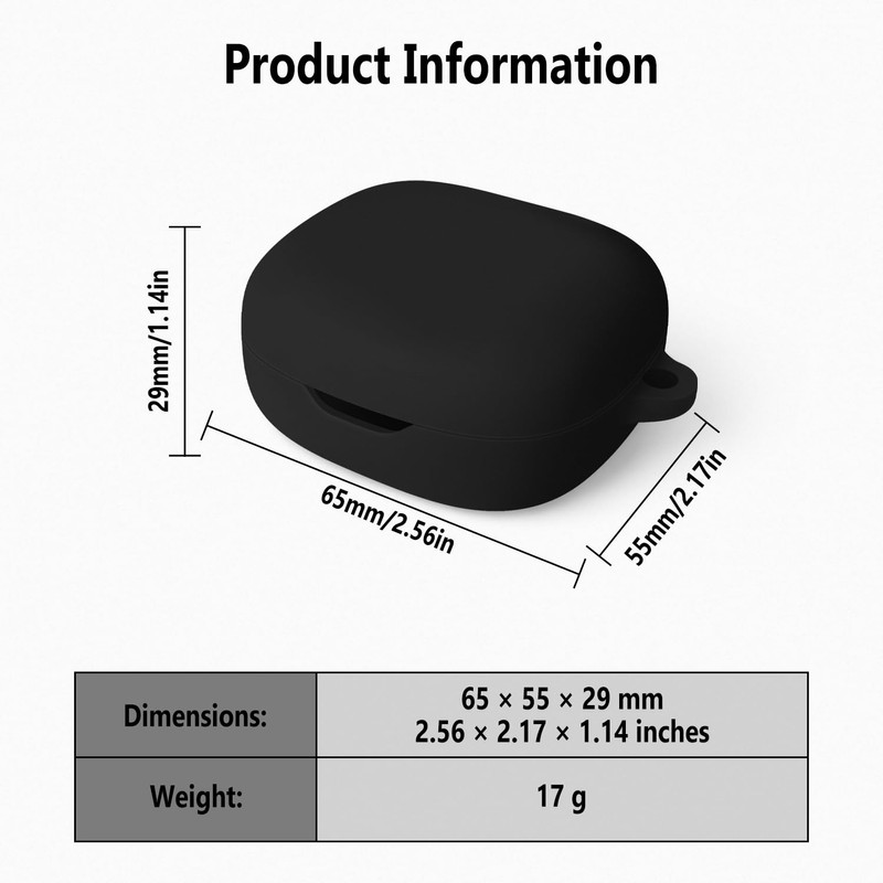 Geiomoo Silicone Case for JBL Vibe Flex, Protective Cover with