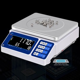 RUISHAN Counting Scale 15kg/33lb x 0.5g Digital Bench Scale for Parts and Coins kg/g/lb/oz Electronic Gram Scale Large Range Lab Industrial Inventory Piece Counting Balance Scales