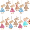 12pcs Easter Wooden Rabbit Ornaments Family DIY Mr.Bunny Cutout Tree