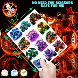 108 PCS Semi Truck Temporary Tattoos for Kids – Big Rig Tattoo Stickers for Boys Girls – Transportation Theme Birthday Party Favors, Goodie Bag Fillers, Fake Waterproof Tattoos