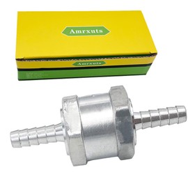 Amrxuts 6mm 1/4" Fuel Non Return One Way Check Valve Petrol Diesel Fuel Oil Water Aluminium Alloy