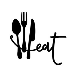 Vinyl Wall Art Decal - Fork Knife Spoon - 15.5" x 16.5" - Trendy Lovely Funny Food Design Sticker for Home Living Room Kitchen Dining Room Restaurant Coffee Shop Bakery Storefront Decor