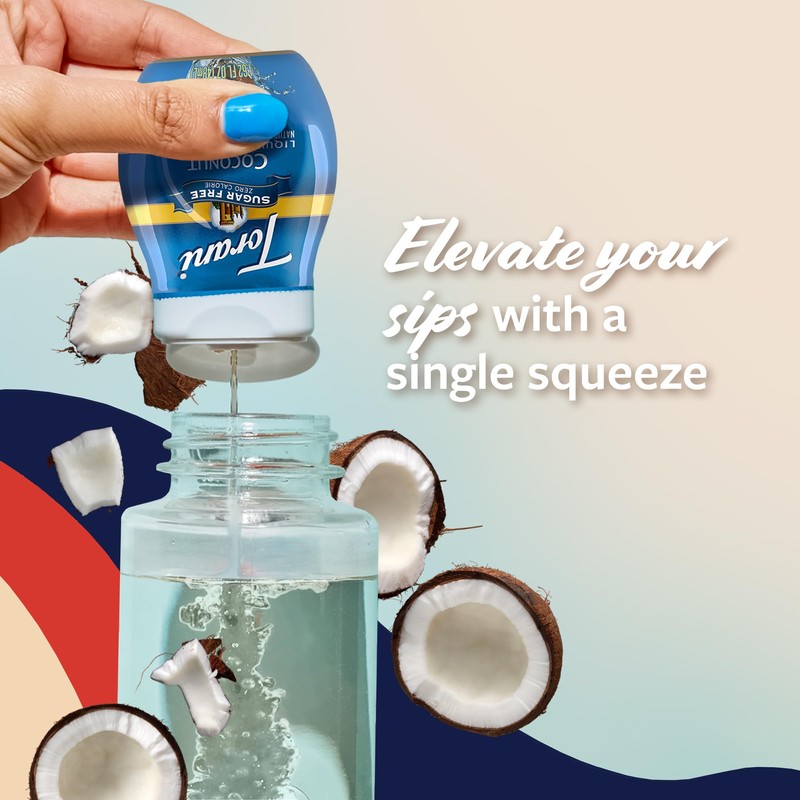 Torani Sugar Free Coconut Liquid Drink Enhancer, Water Flavoring 2-Pack,