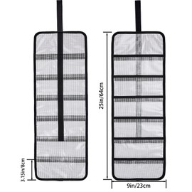 Roll Up Fishing Lure Wraps Set-23" X 9" Durable Lure Bag 6 Pocket PVC Protective Cover Saltwater Hook Covers Fabric Lure Protector Trolling Lure Tackle Box Small 1 PC