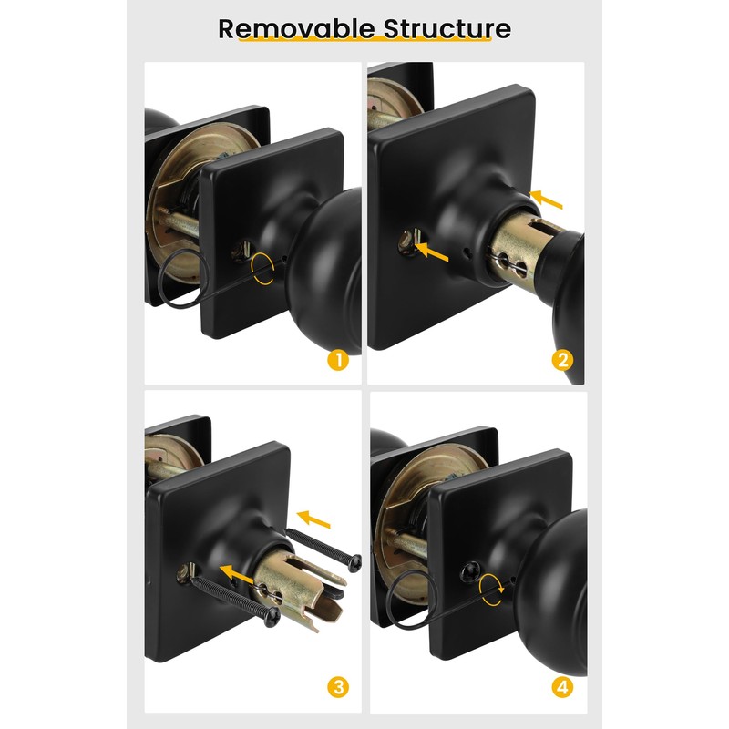 goldenwarm Black Door Knobs Interior, Classic Matte Black Interior Door