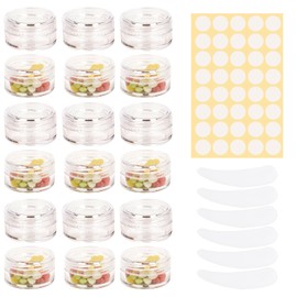 Pack of 20 Jars 10 ml, Cosmetic Jars Lip Balm Containers with Lid, Mini Jar, Empty Cream Jars, Sample Containers, Cream Jars for Filling Empty Tin