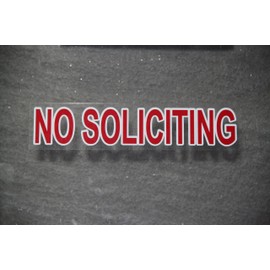 Rayna Creations No Soliciting Sticker, Premium Indoor Static face Cling on Window Glass, Vivid red Color Like a Stop Sign. (5)