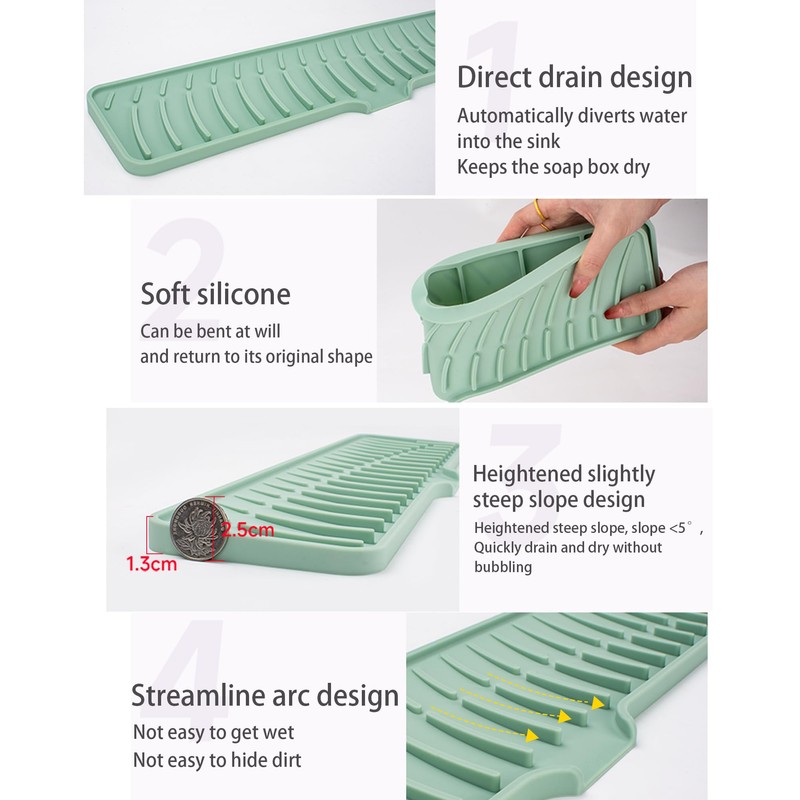 Volminex Tap Mat for Kitchen Sink (Green, 60 cm)