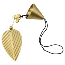 MrMrKura Gold Leaf Hanging Bell Decorative Bell for Good Luck, Hanging Wind Chime Ornament Window Home Decor Chinese Feng Shui Bell (Cone Shape)