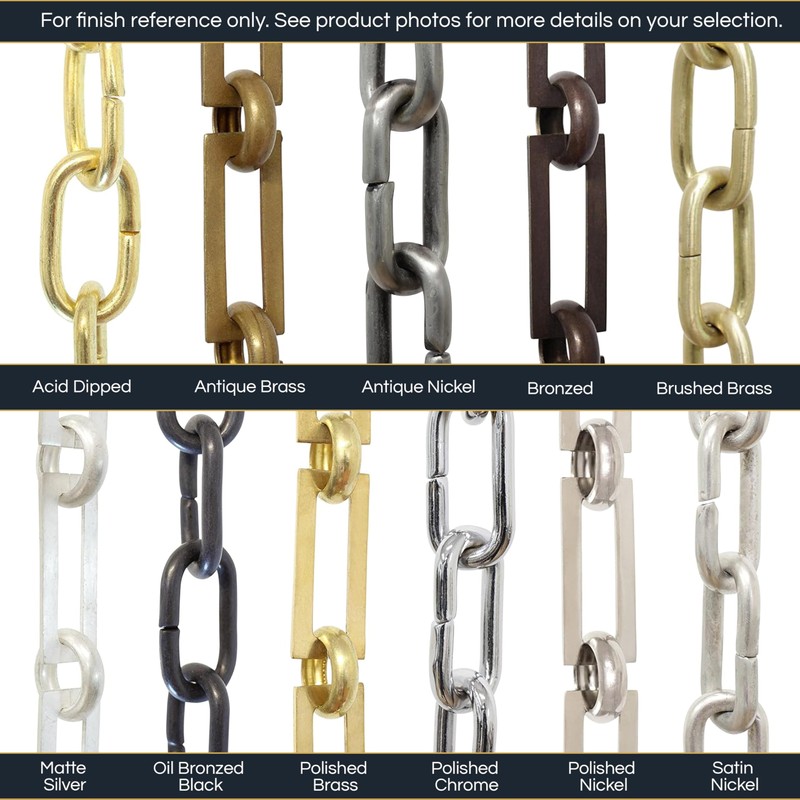RCH Hardware CH-04R-SN Brass Chandelier Chain, Satin Nickel (1 Foot)