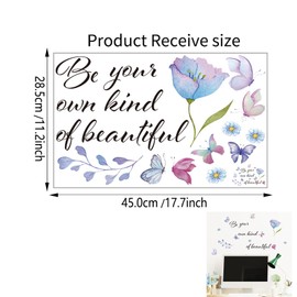 Inspirational Wall Quotes Stickers Be Your Own Kind of Beautiful Motivational Saying Home Decals Home Vinyl Decals Quote Decor for Office School Classroom Bedroom Home Decoration