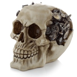 Puckator Steampunk Style Skull with Cogs and Gears - Home Decoration - Steampunk Skull - Ornaments - Resin - Home Accessories - Living Room Accessories - Human Skeleton - Goth Gifts For Men